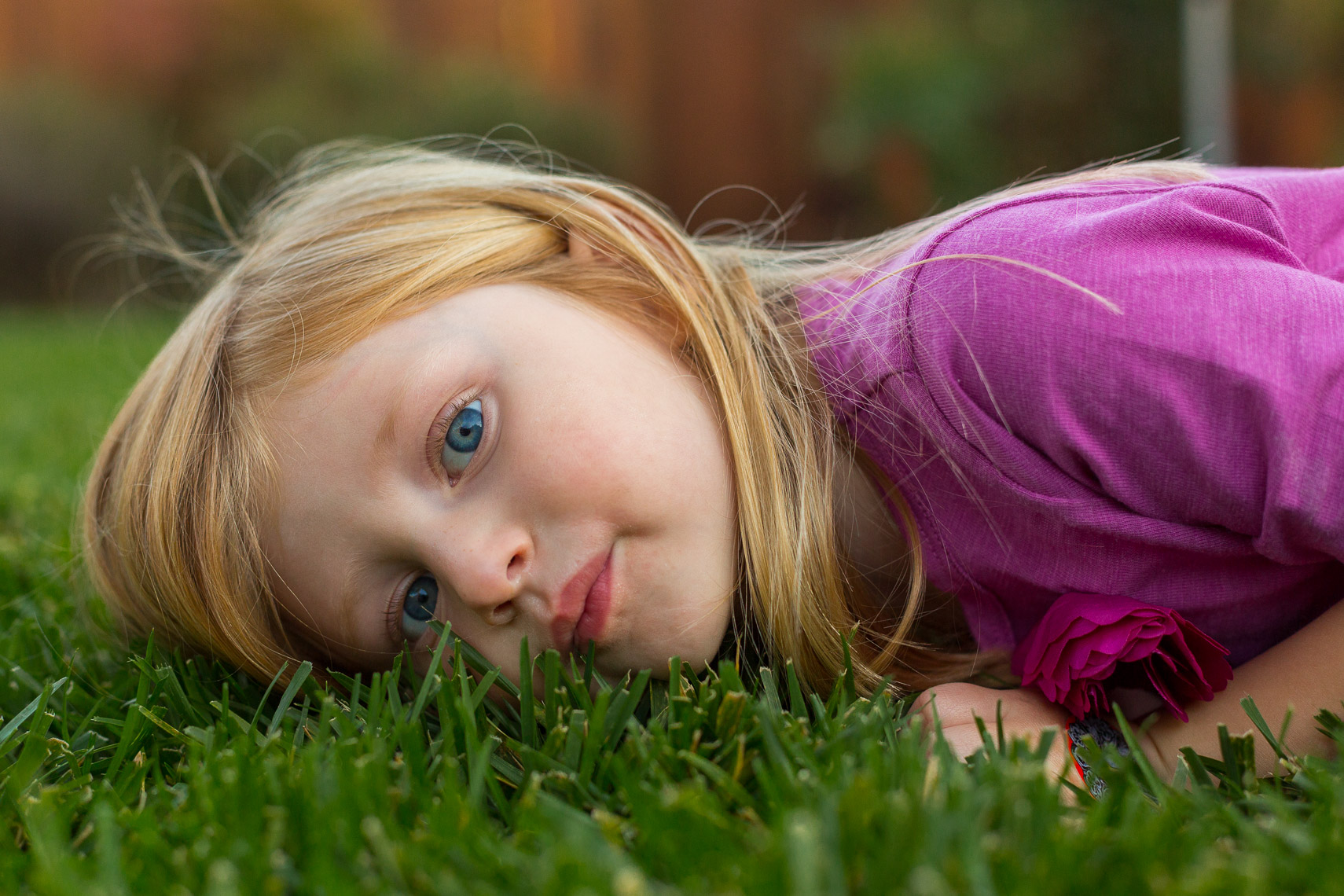 Girl Playing Grass