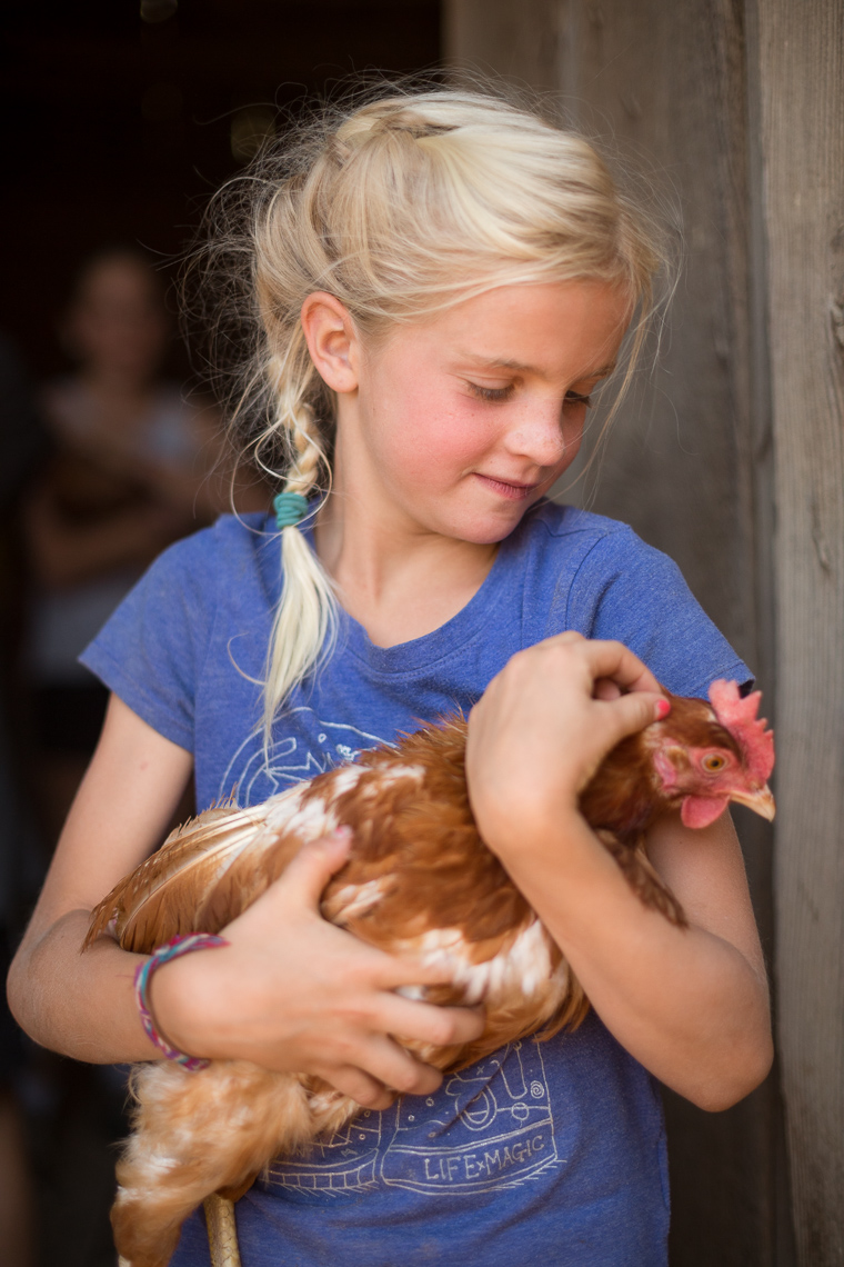 Girl Chicken Portrait