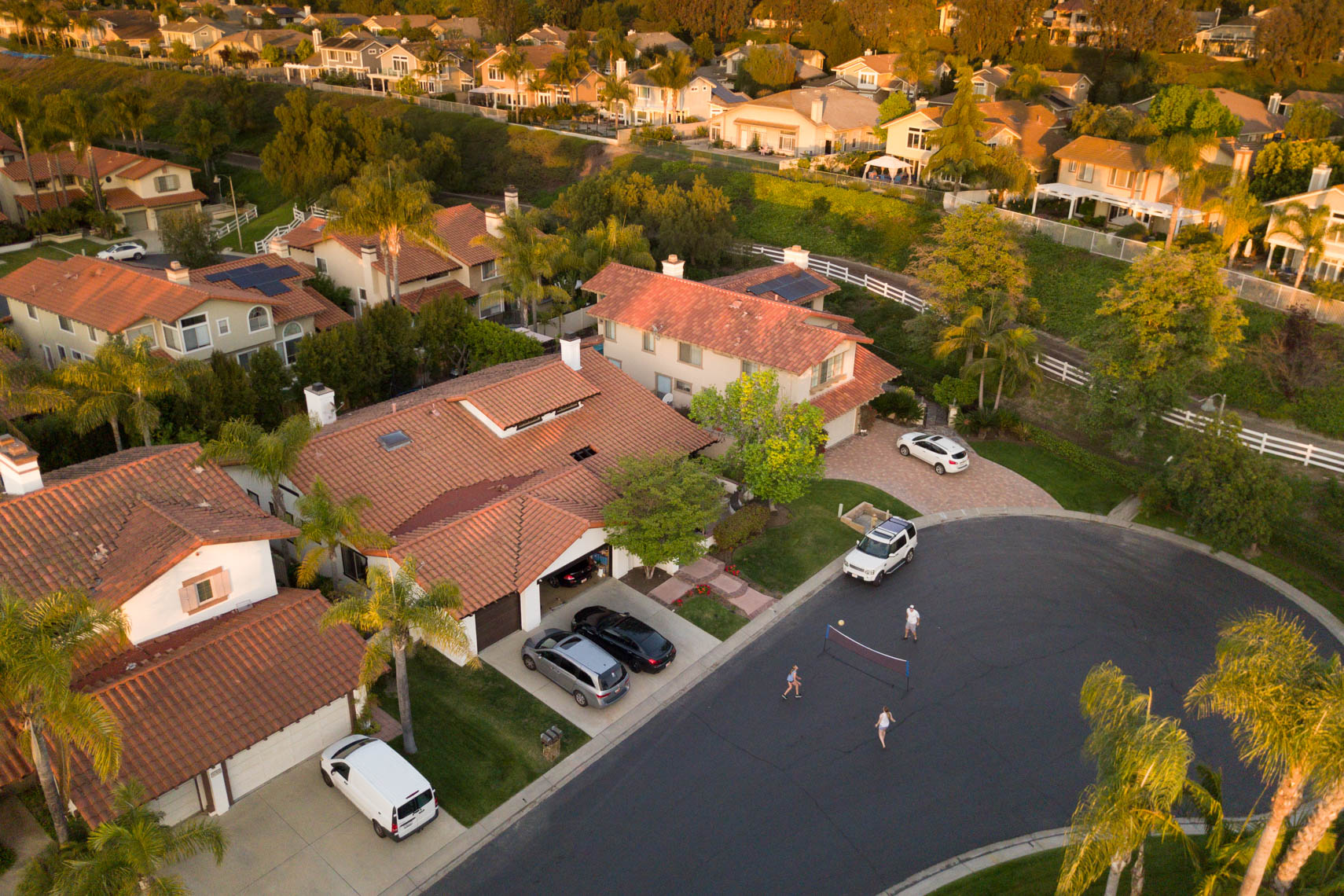 Neighborhood volleyball drone