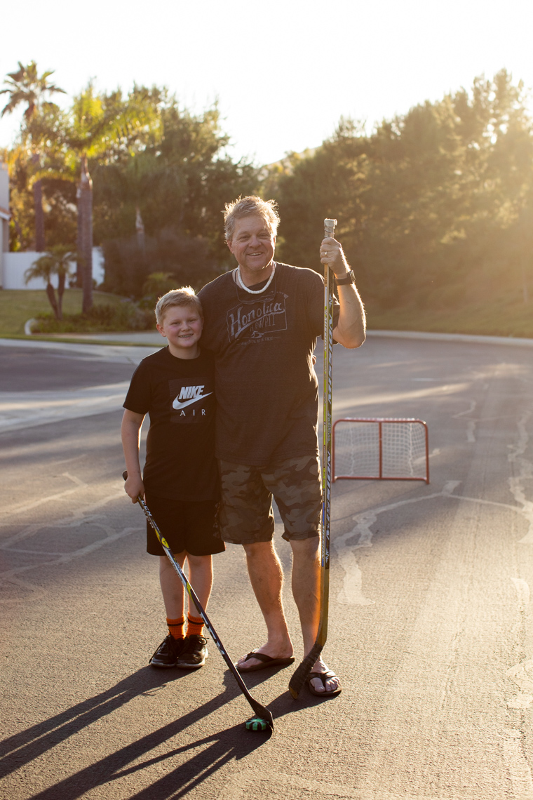 Father son hockey portrait