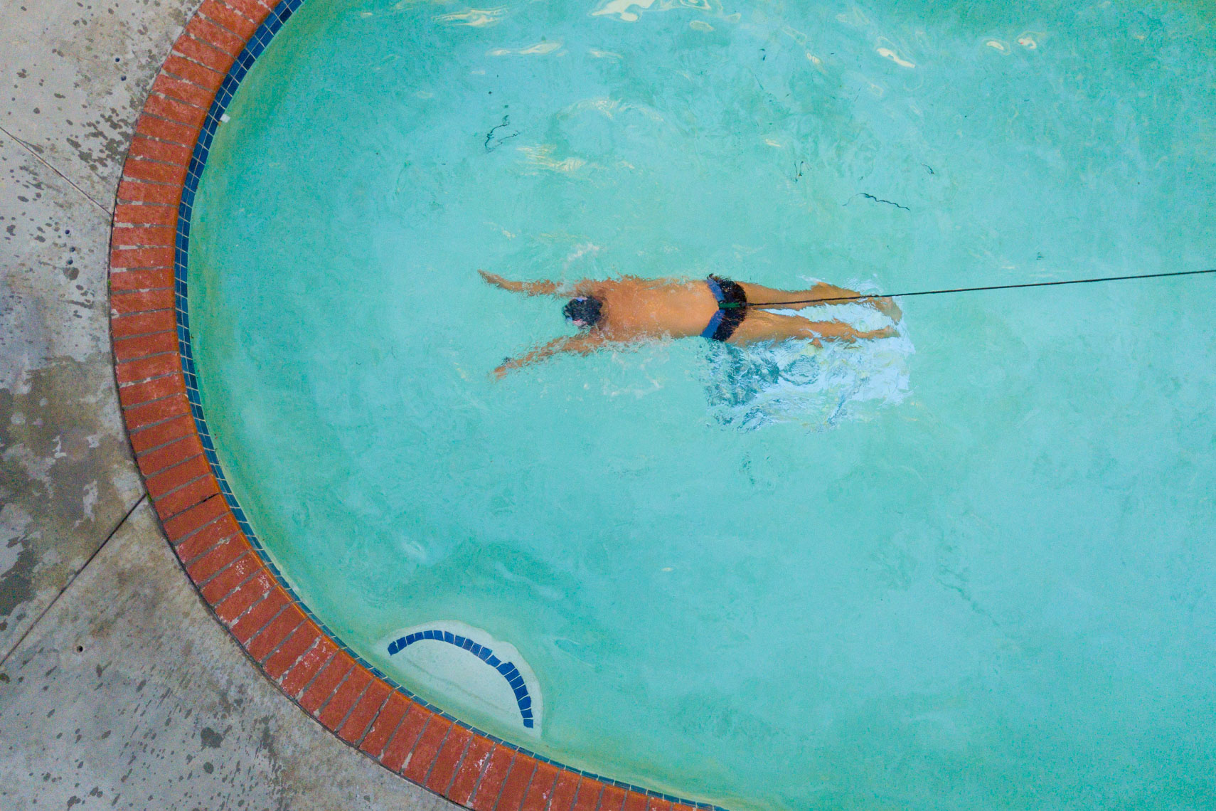 Swimmer overhead drone